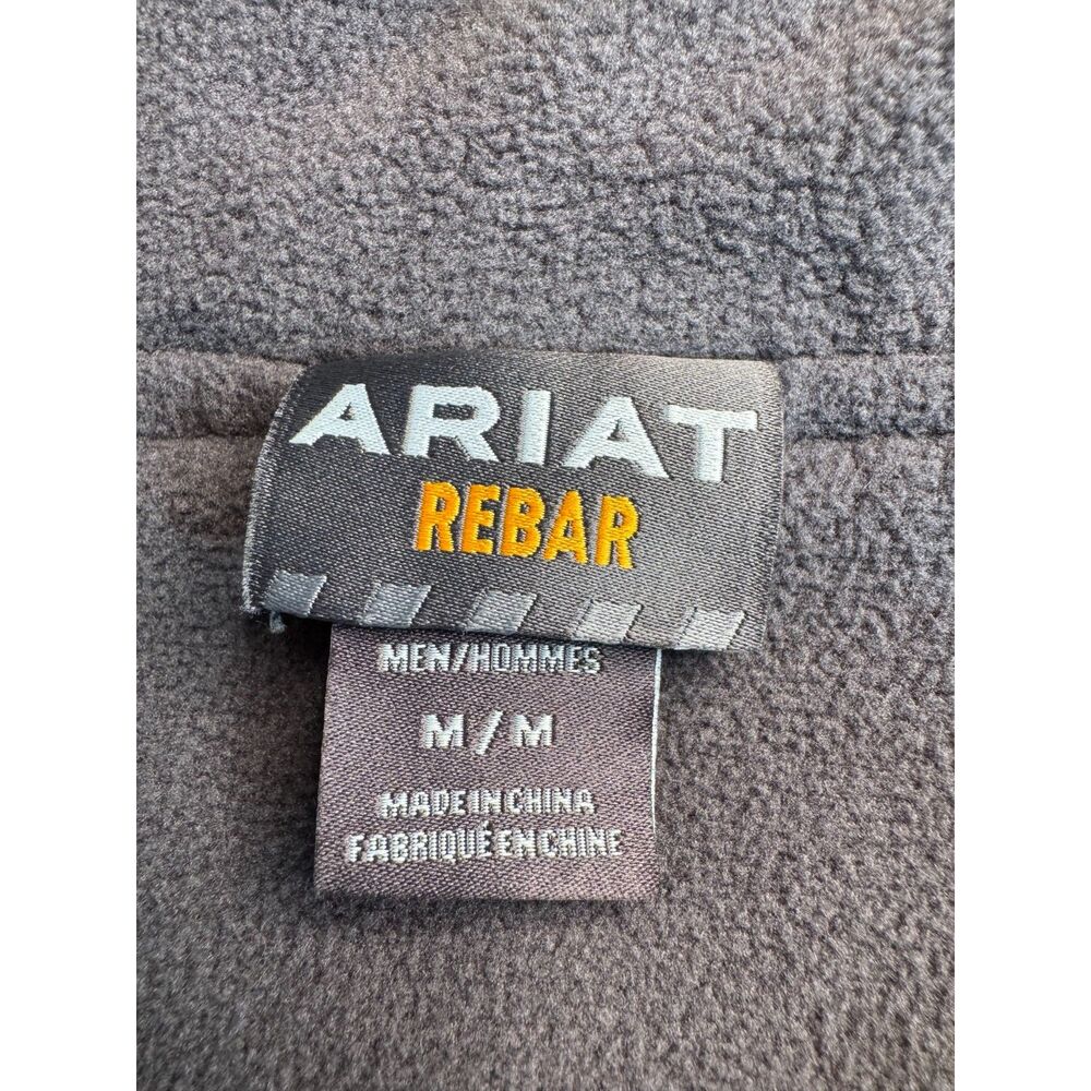 ARIAT Rebar Hoodie Mens Grey Heavy Jacket Full Zip Country Work Wear Size M - Picture 4 of 6